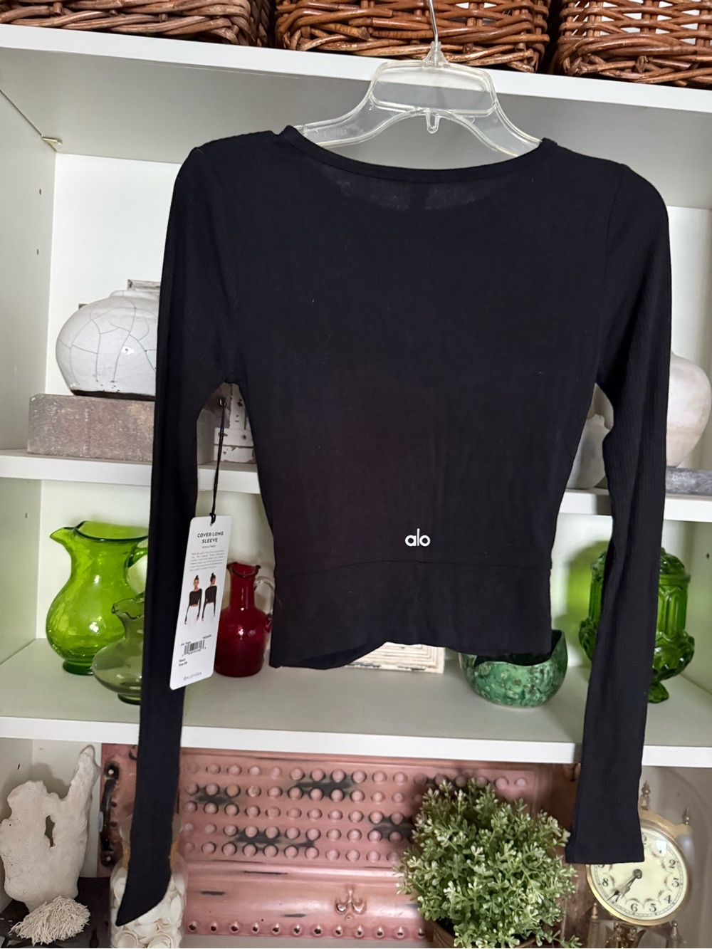 Alo Women's Black Twist-Front Long Sleeve Top - Picture 5 of 5